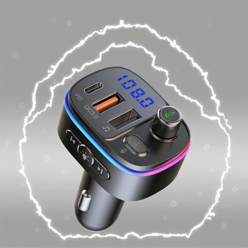 Bluejw 20W Bluetooth 5.4 FM Transmitter Car Charger, Handsfree MP3 Player Radio Adapter, Dual USB C 2.4A Automobile Charger - Image 4